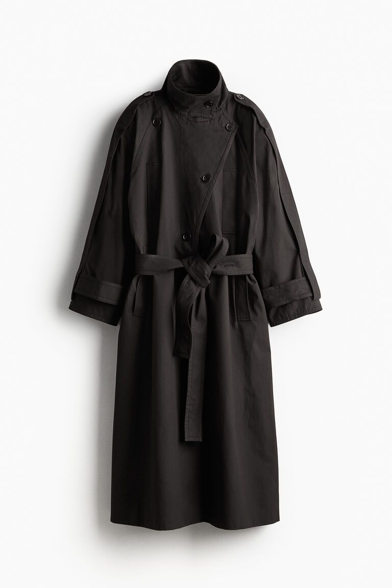 Oversized cotton trench coat