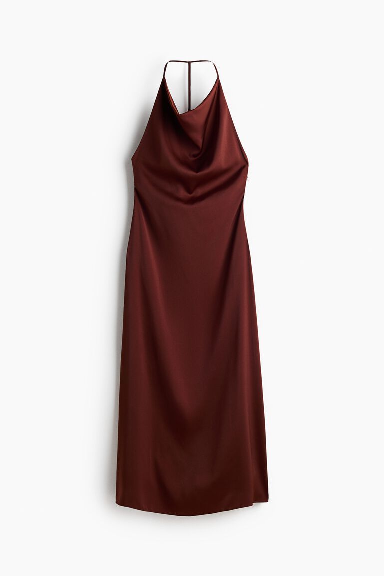Satin halterneck dress