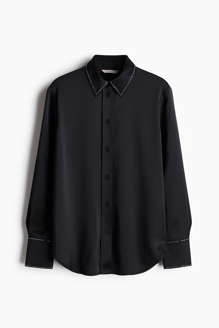 Rhinestone-decorated shirt