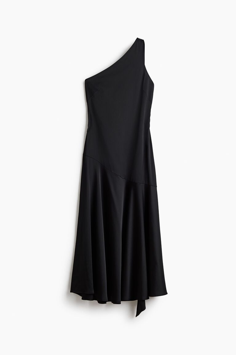 Scarf-detail satin dress