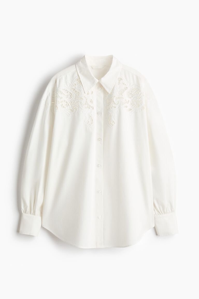 Oversized broderie anglaise shirt