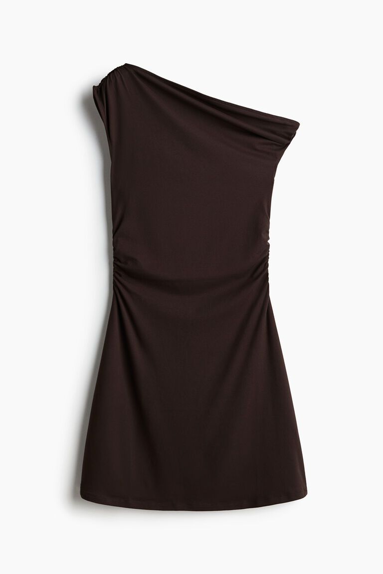Twist-detail one-shoulder dress