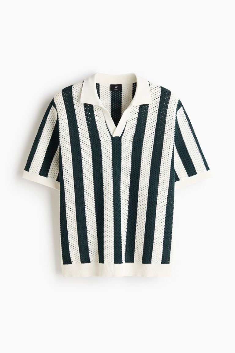 Relaxed Fit Hole-knit polo shirt