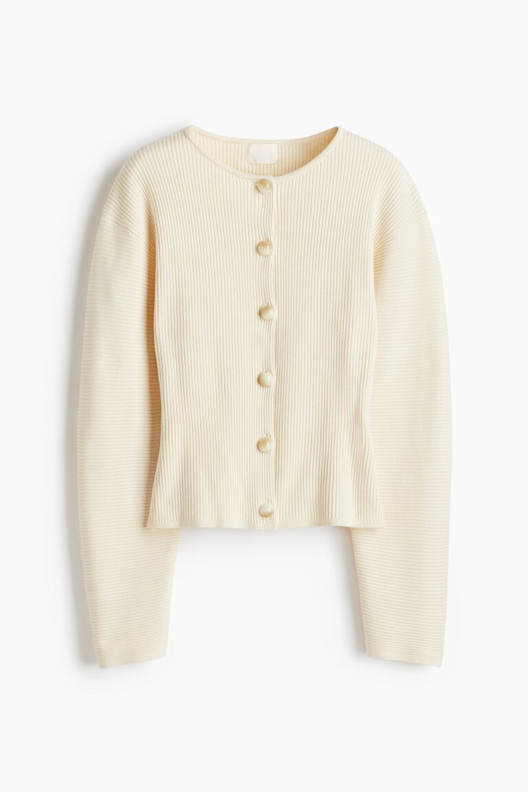 Rib-knit cardigan