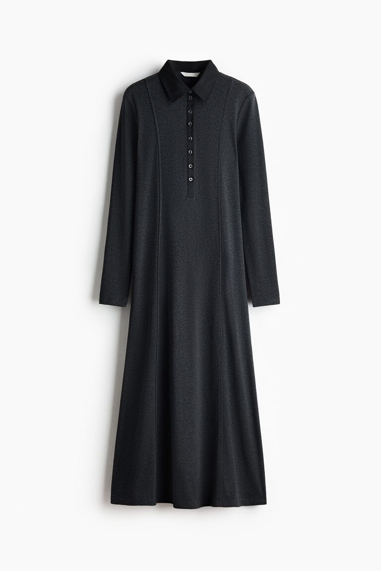Fine-knit polo dress