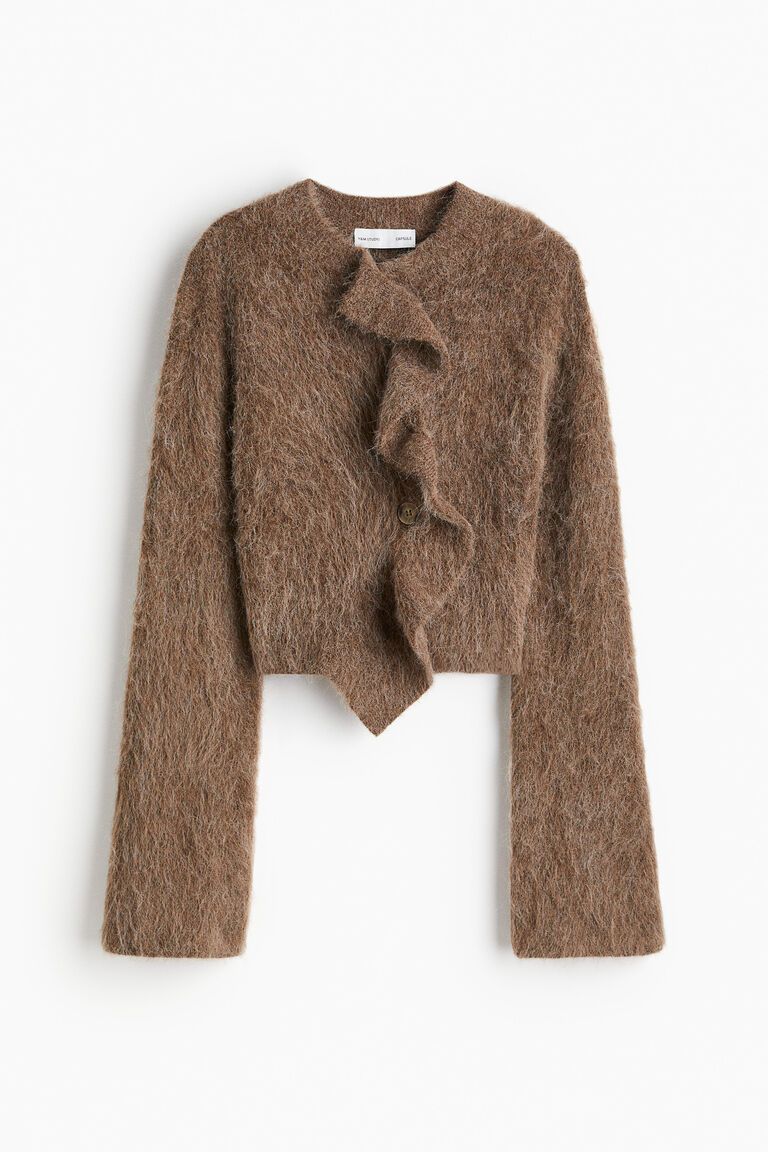 Alpaca-blend cardigan