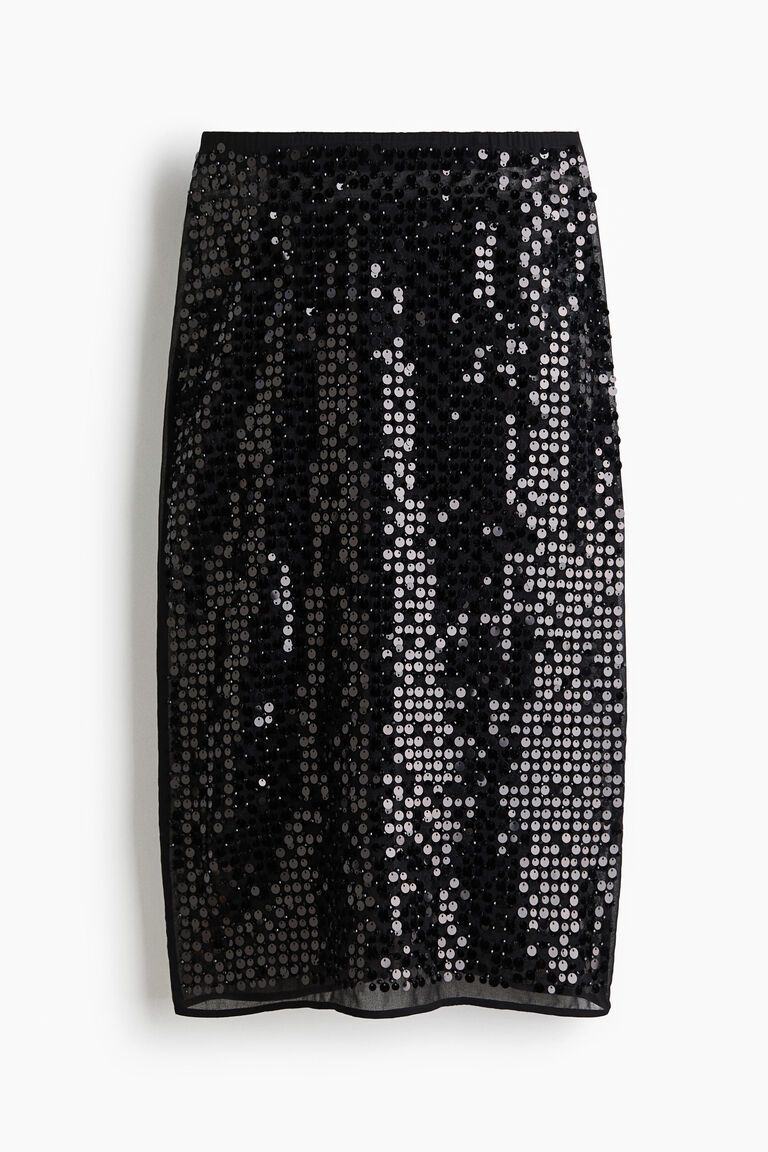 Sequined pencil skirt