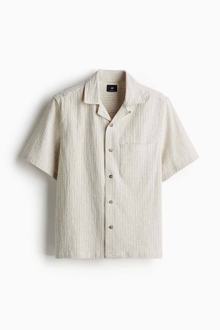 Regular Fit Linen-blend resort shirt