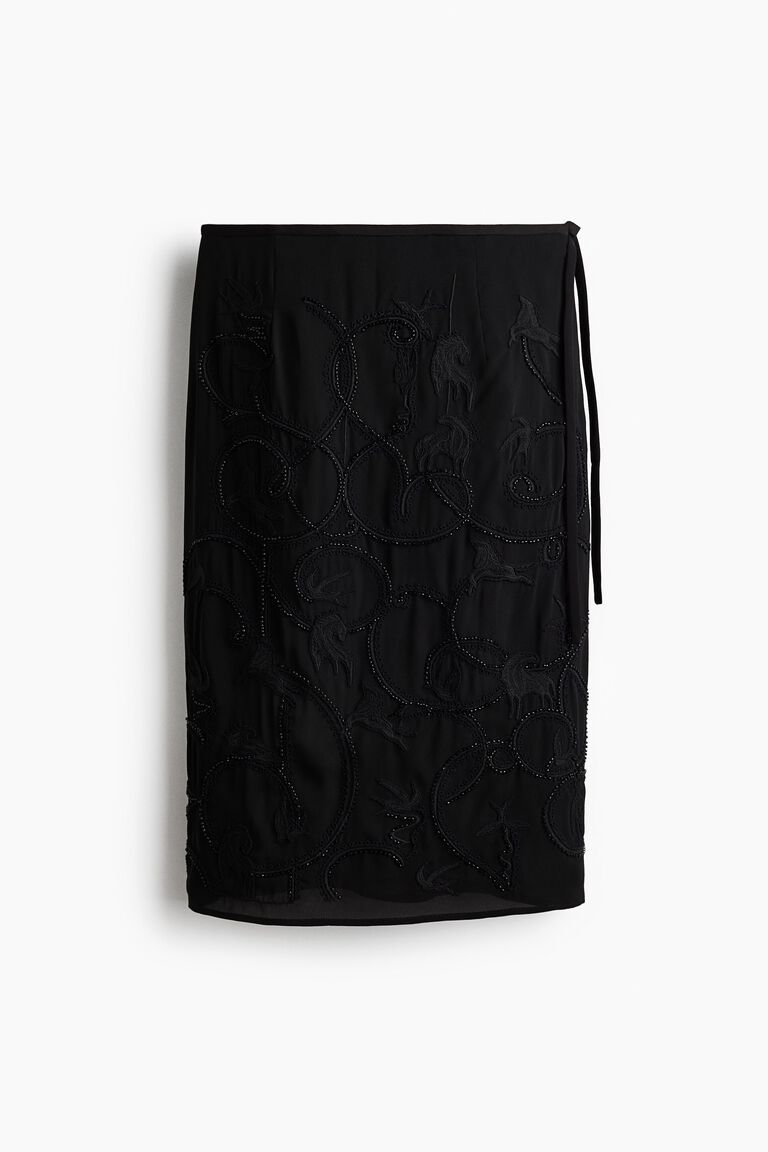 Bead-embroidered skirt