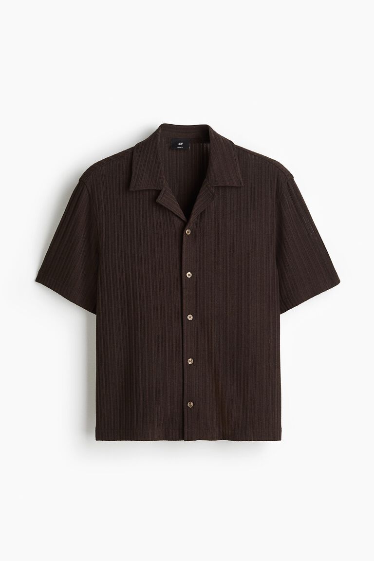 Loose Fit Rib-knit resort shirt