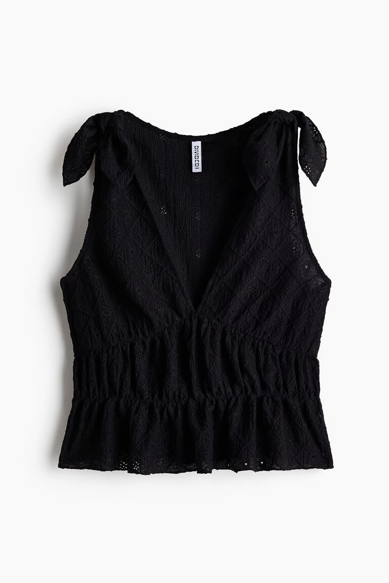 Pointelle jersey top