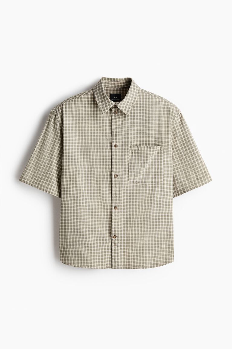 Relaxed Fit Short-sleeved cotton shirt