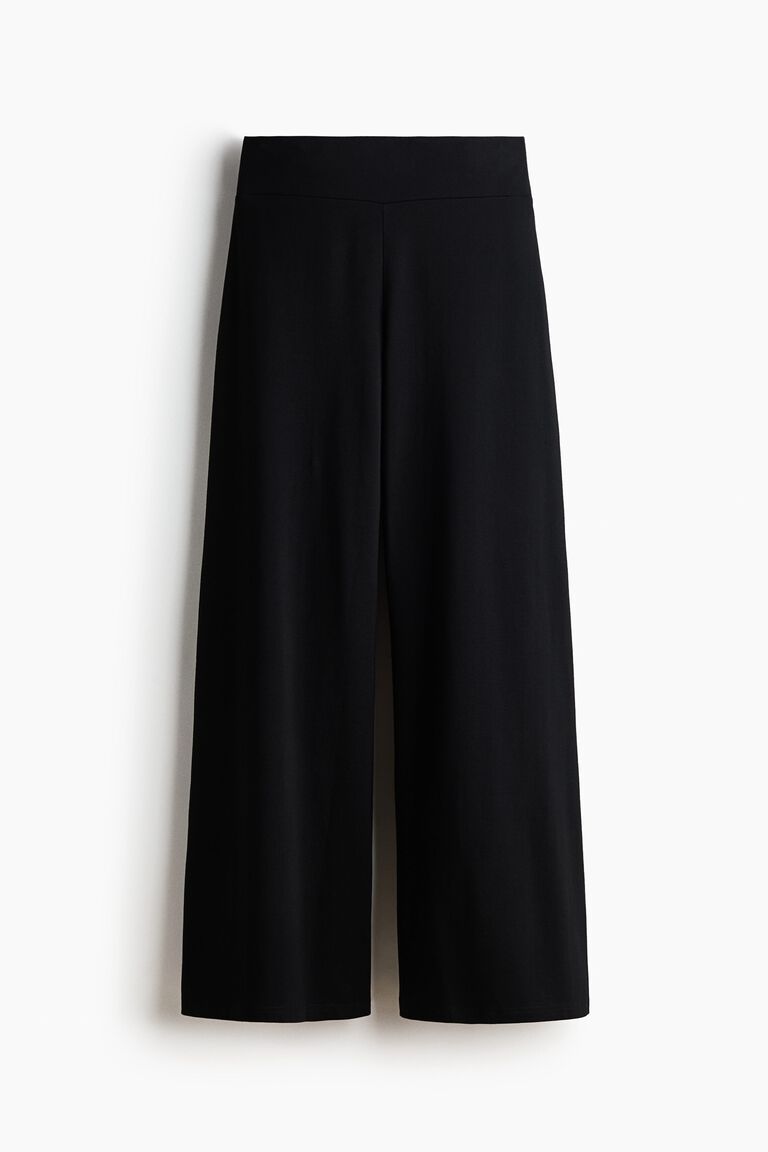 Flared jersey trousers