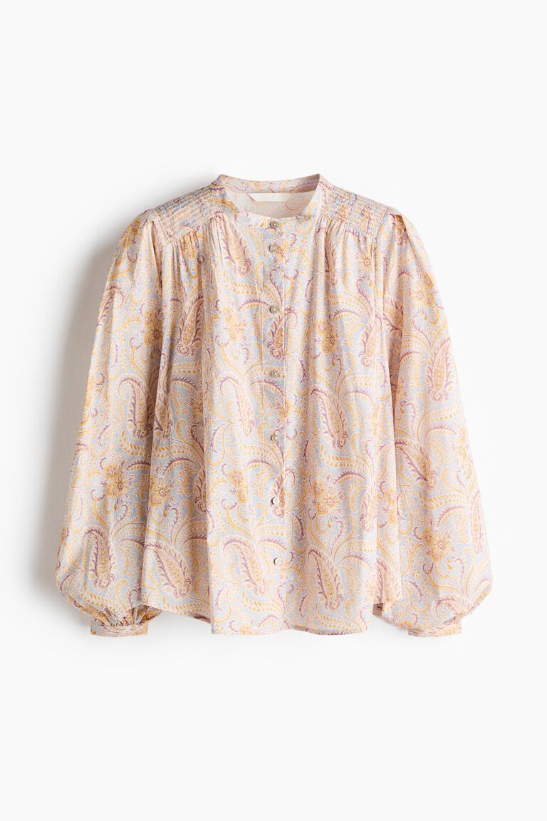 Oversized viscose-blend blouse