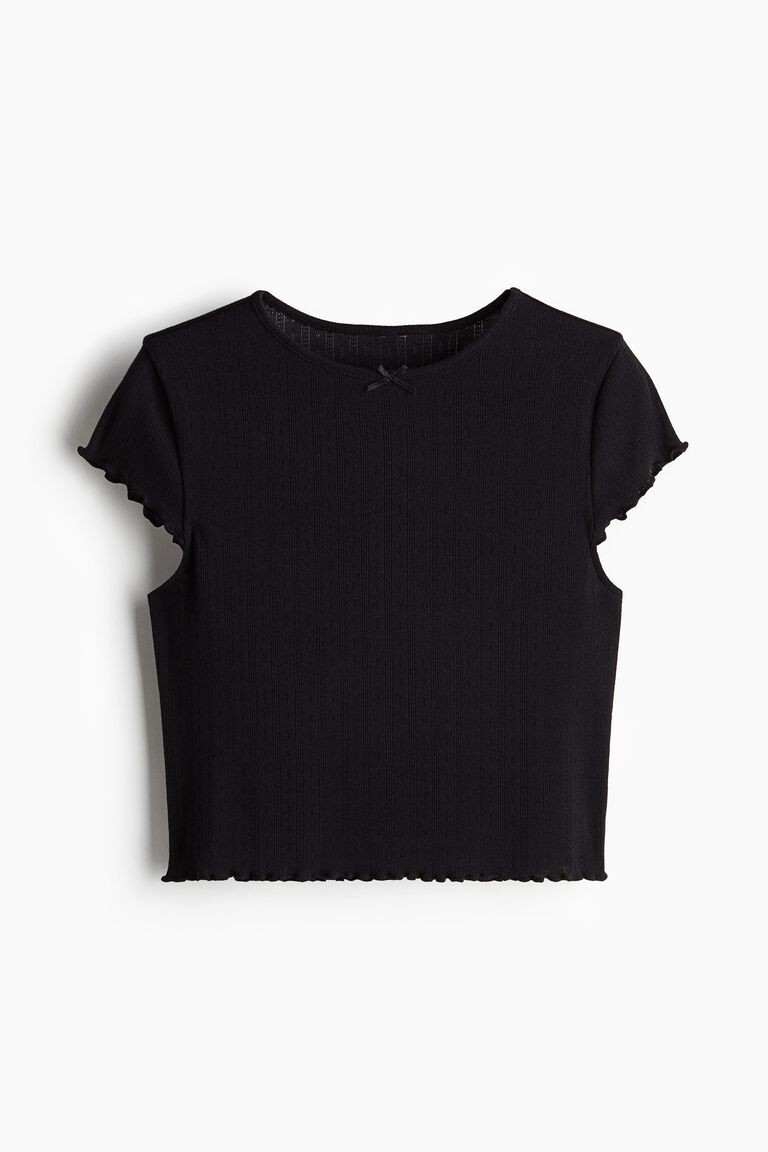 Overlock-detail pointelle top