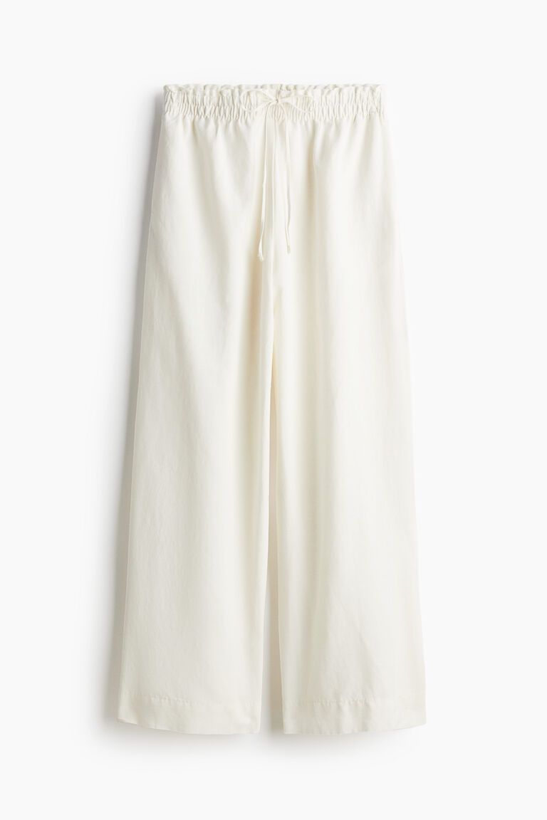 Linen-blend trousers