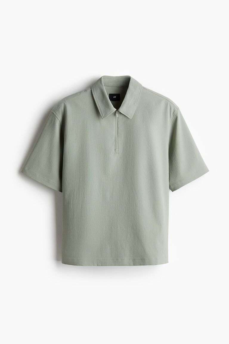 Loose Fit Crinkled polo shirt