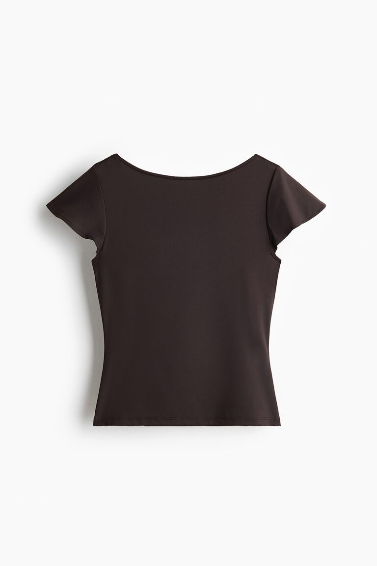 Cowl-back jersey top