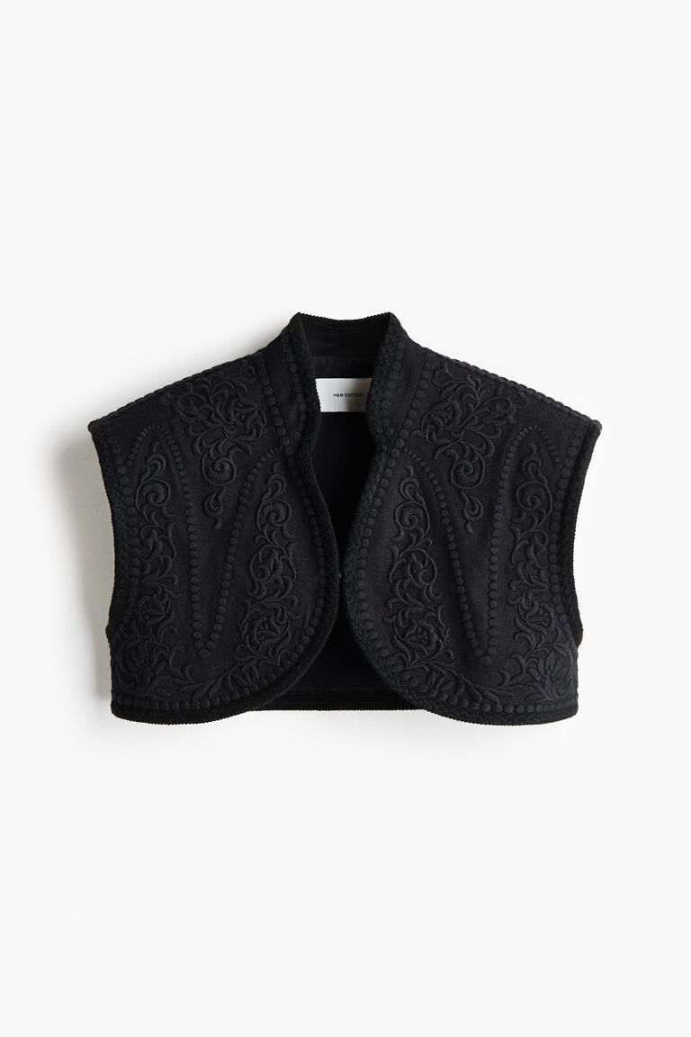Linen-blend bolero