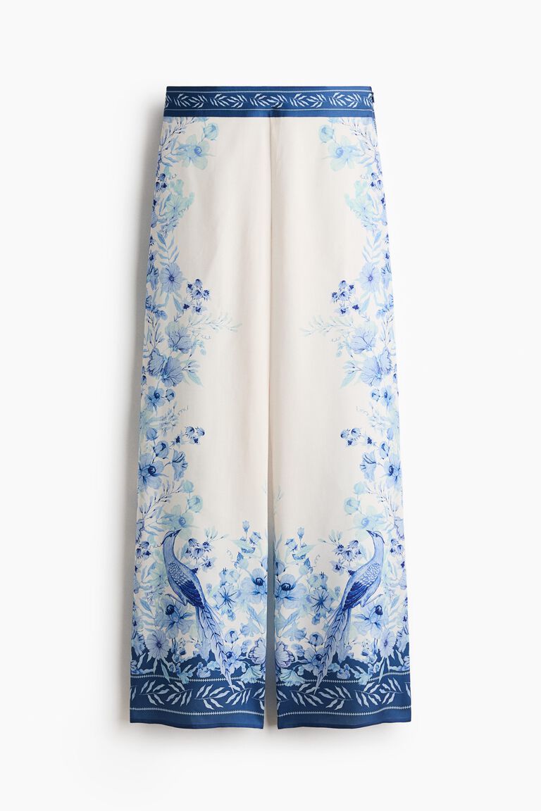 Printed lyocell trousers