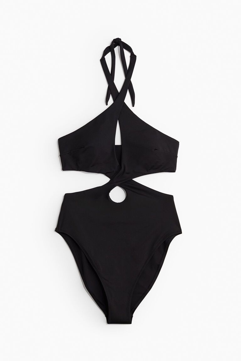 Padded-cup cut-out swimsuit