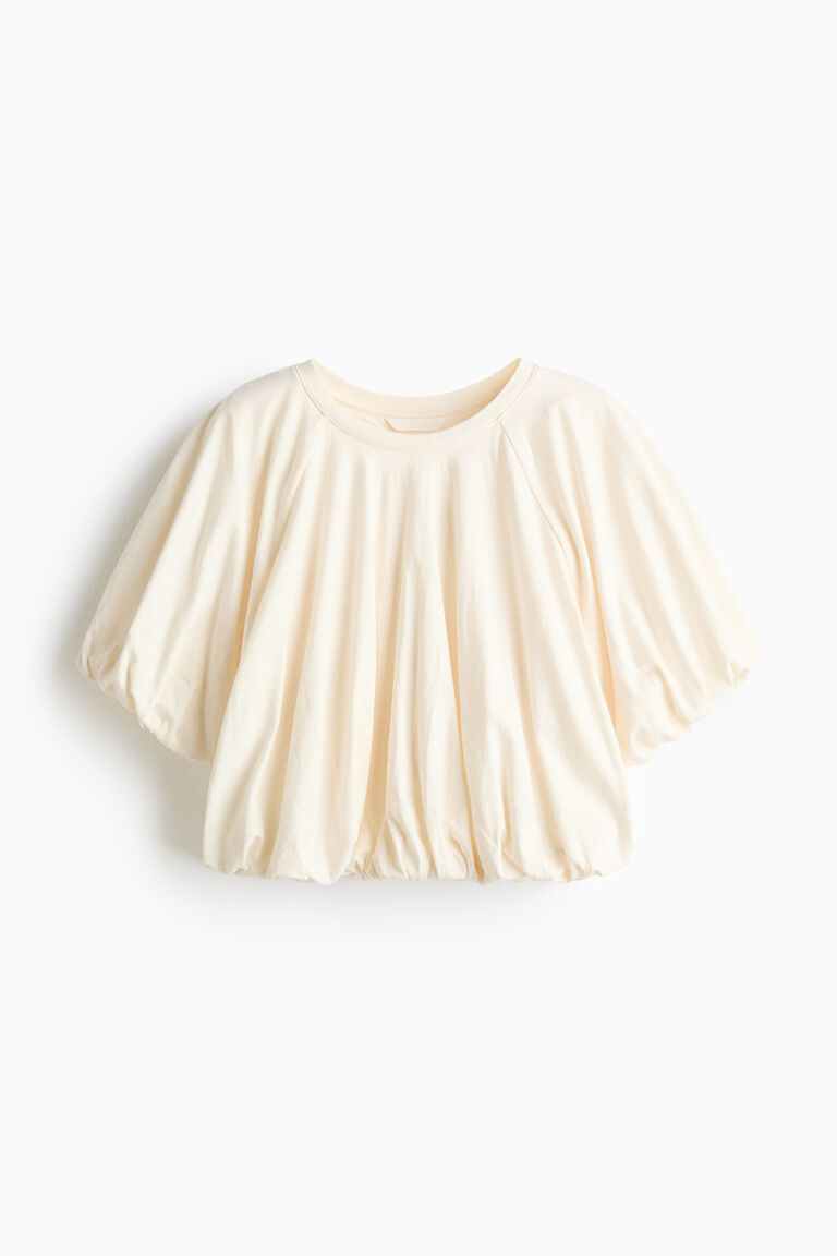 Bubble-hem cotton top