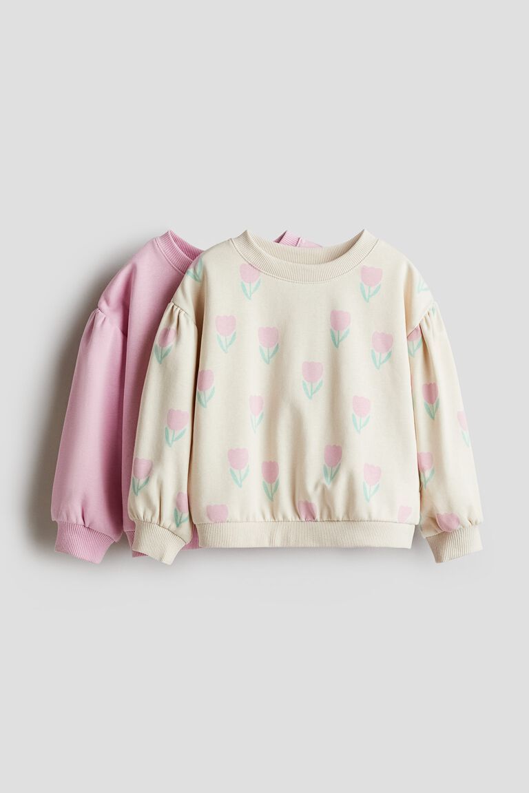 2-pack puff-sleeved sweatshirts