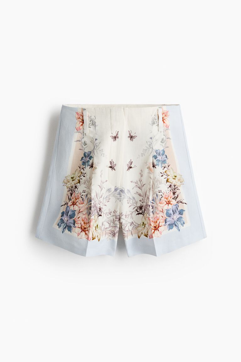 Tailored linen-blend shorts