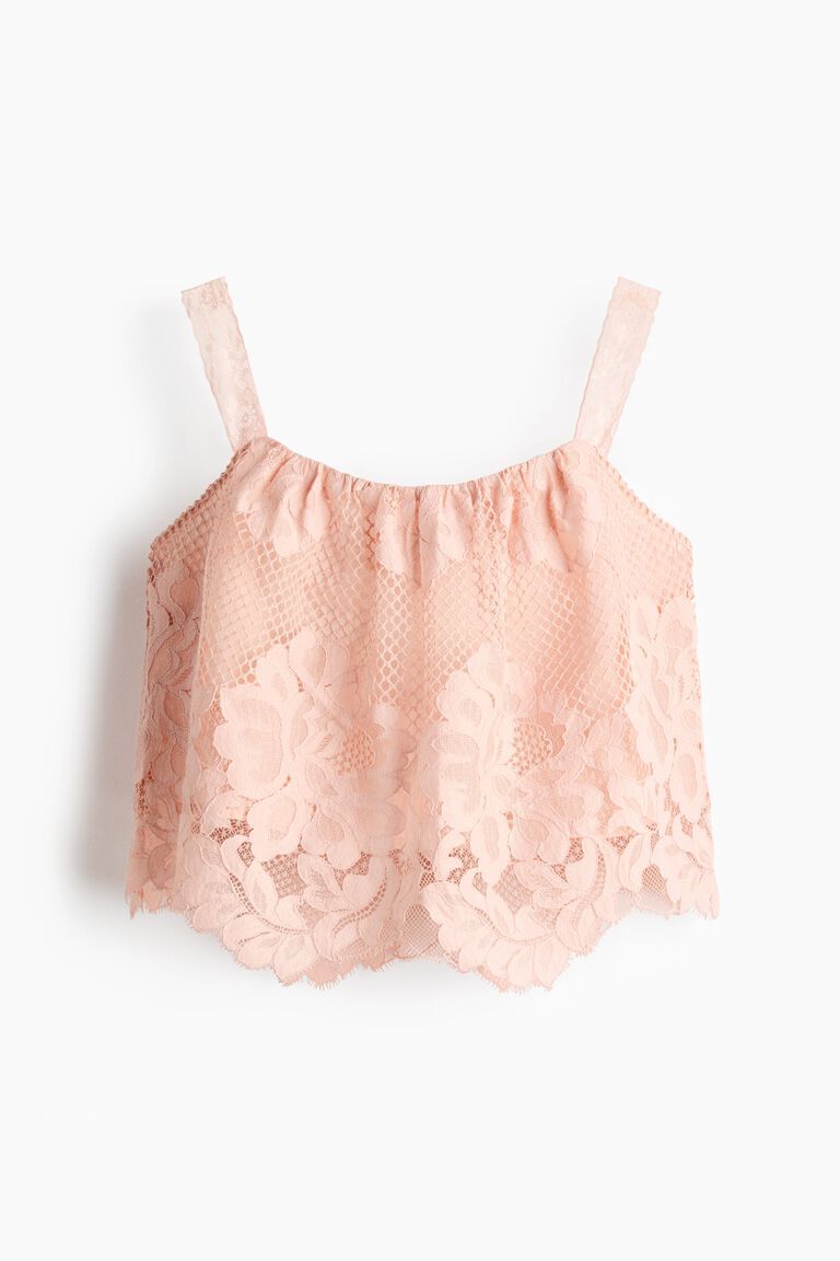 Scalloped lace top