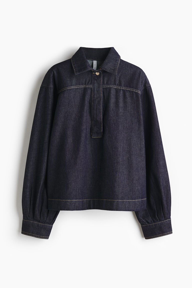 Denim popover shirt