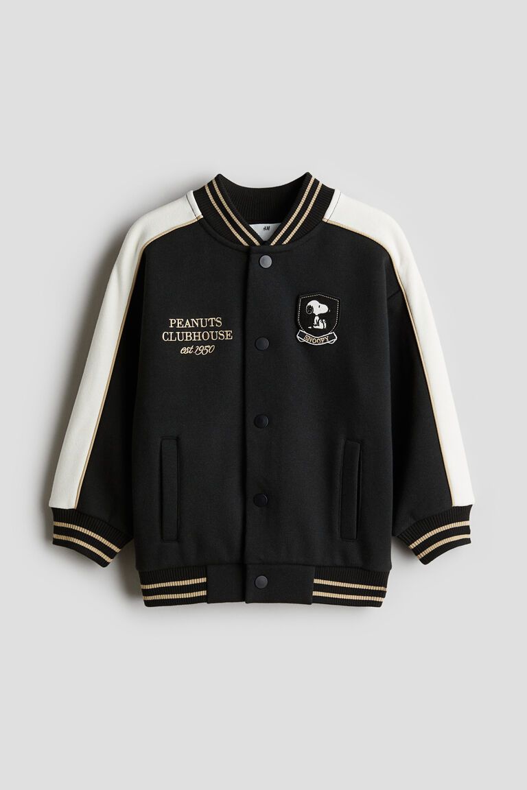 Motif-detail baseball jacket