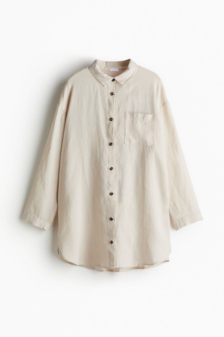 Washed linen nightshirt