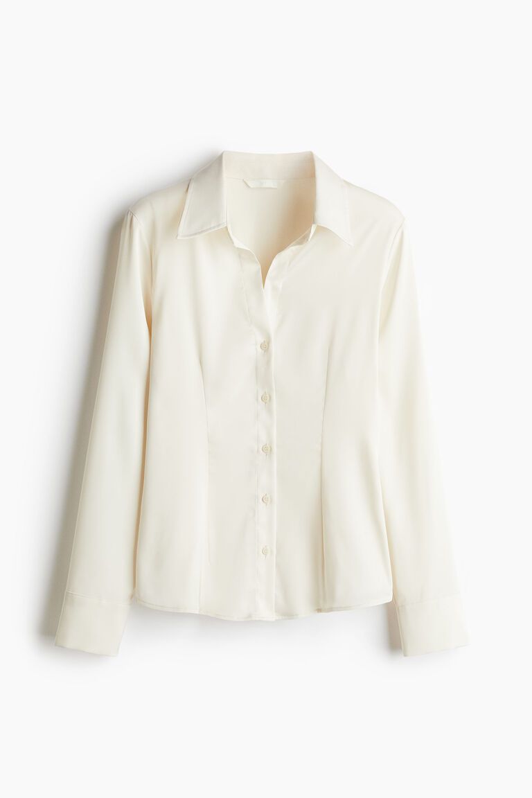 Fitted satin shirt