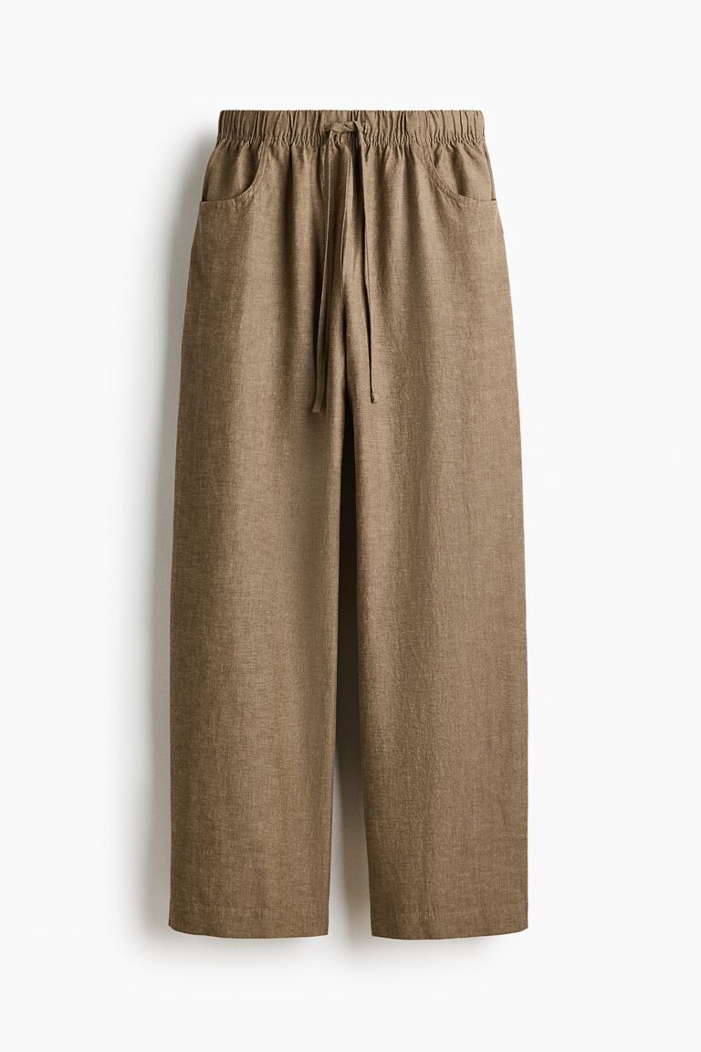 Straight drawstring trousers