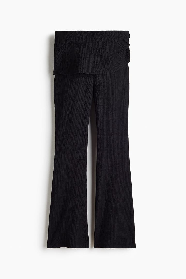 Crinkled layered trousers