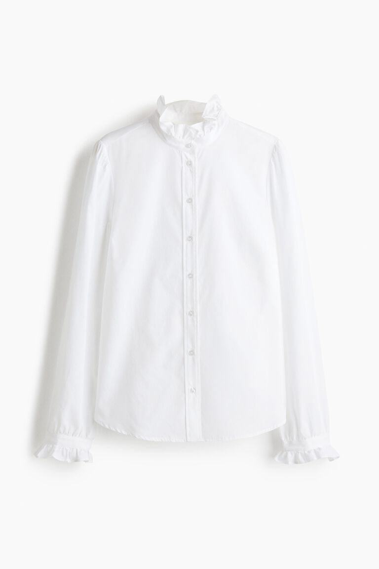 Frilled-collar blouse