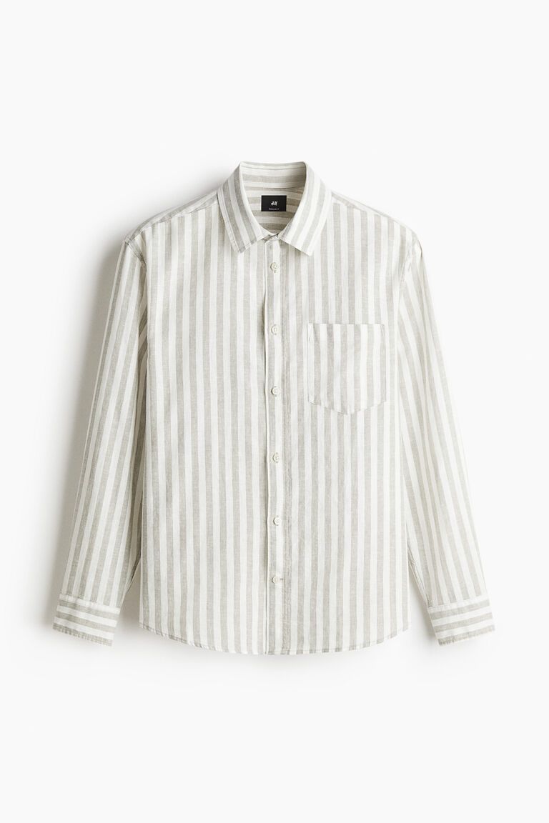 Regular Fit Linen-blend shirt