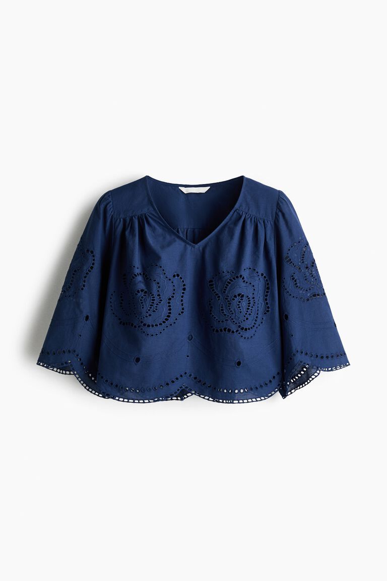 Broderie anglaise cotton blouse
