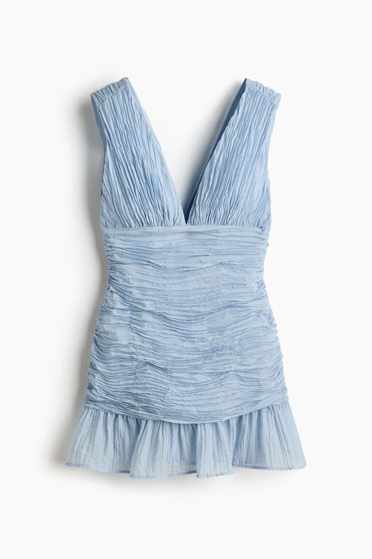Crinkled sleeveless dress