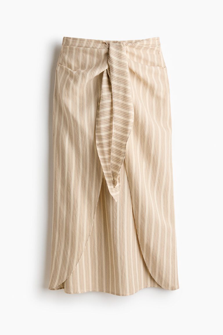 Tie-detail pencil skirt