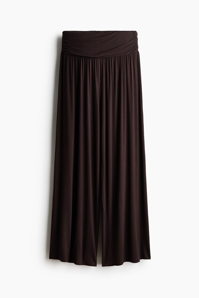 Gathered viscose trousers