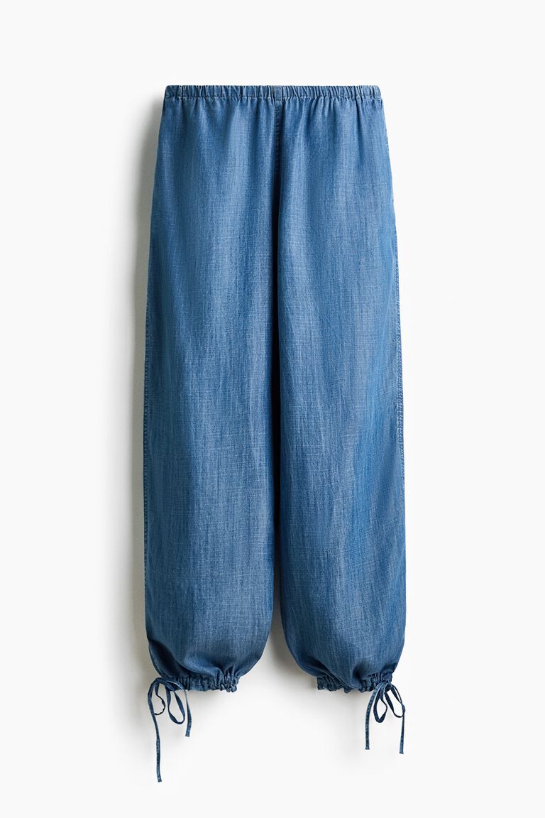 Drawstring-detail denim trousers