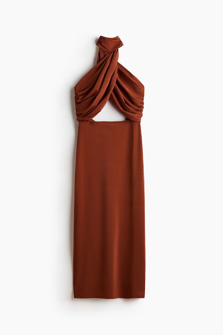 Twist-detail cut-out dress