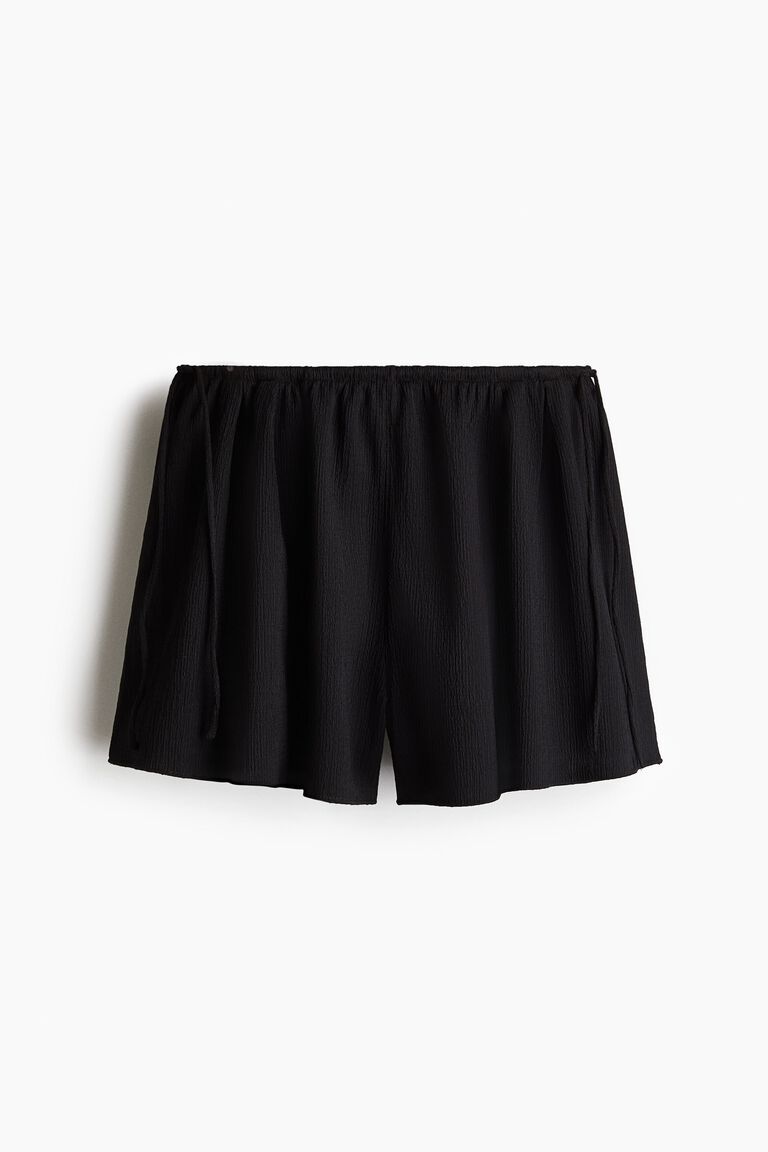 Crinkled jersey shorts