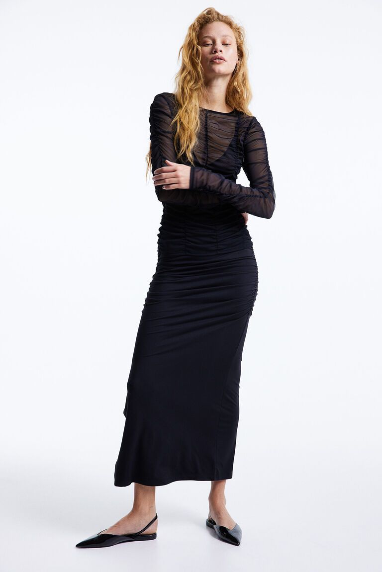 Gathered maxi skirt