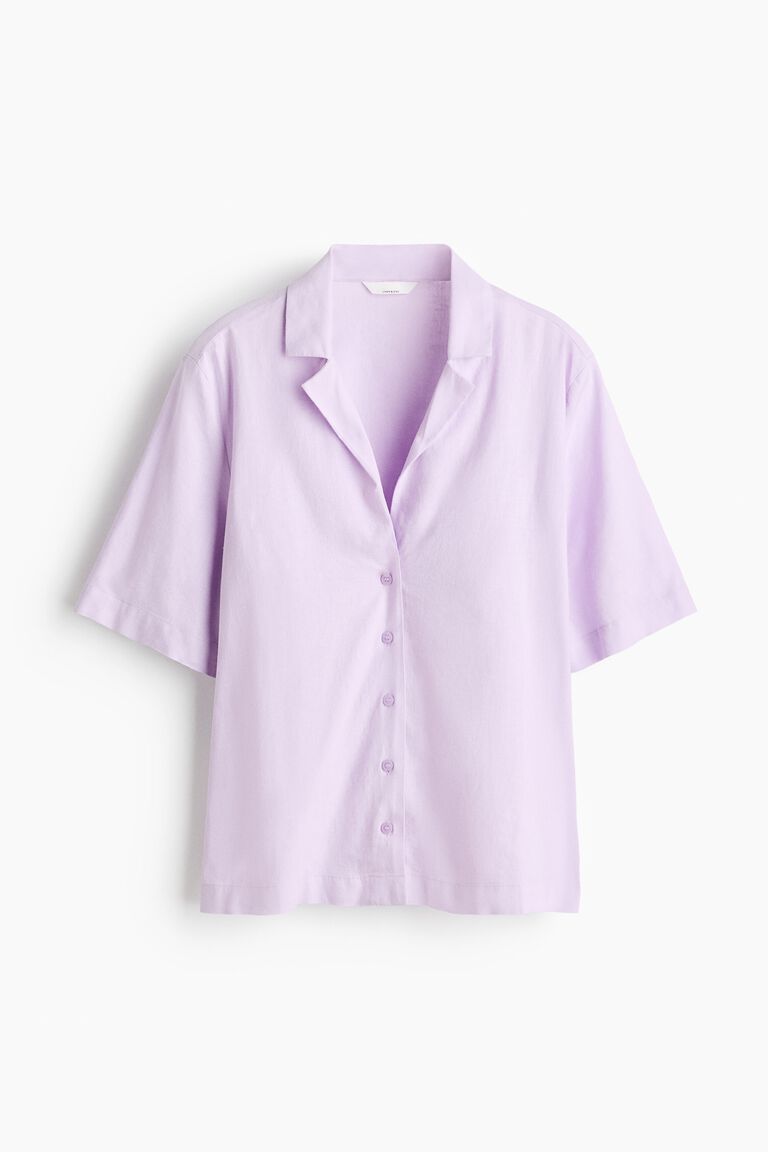 Linen-blend resort shirt