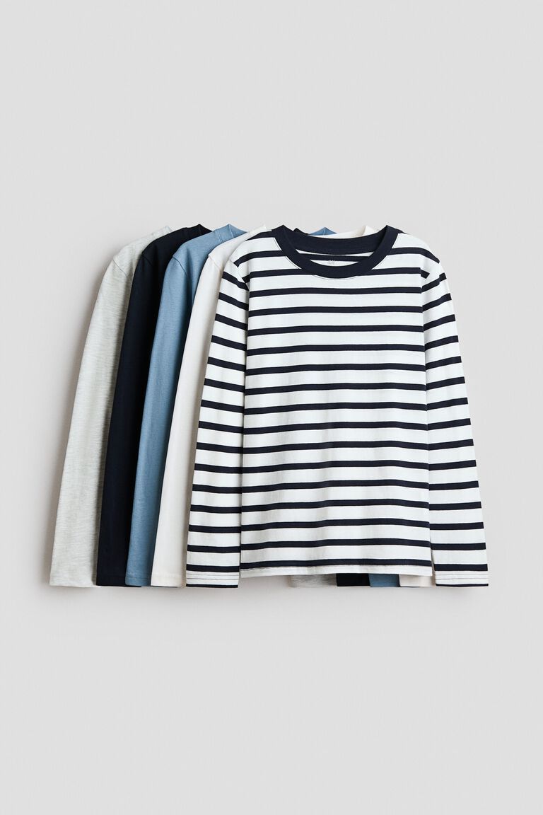 5-pack long-sleeved cotton T-shirts