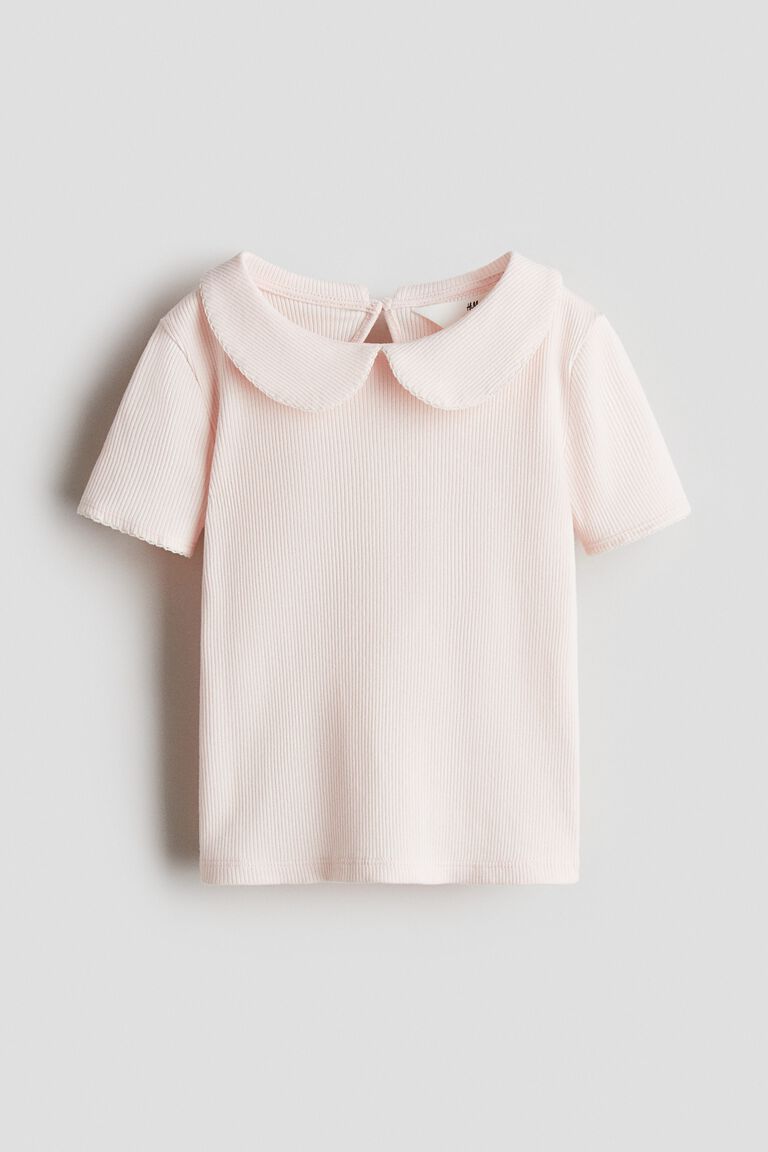 Picot-trimmed cotton top
