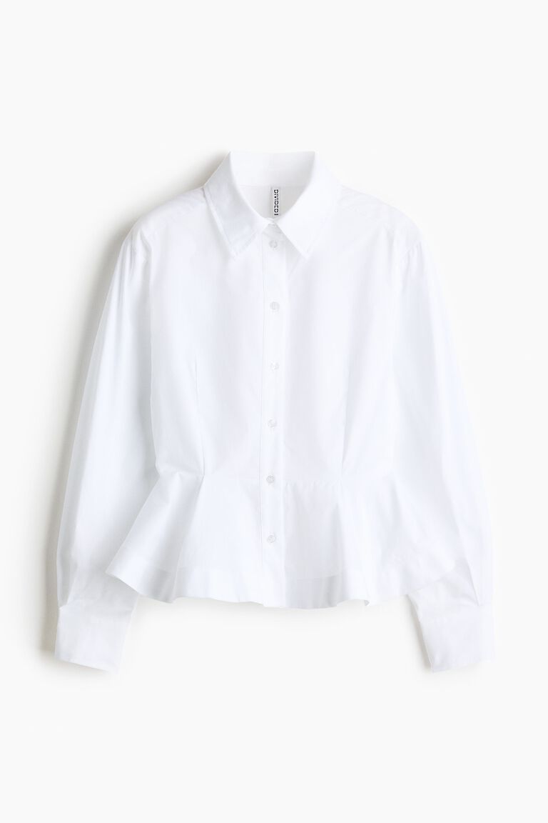Poplin peplum shirt