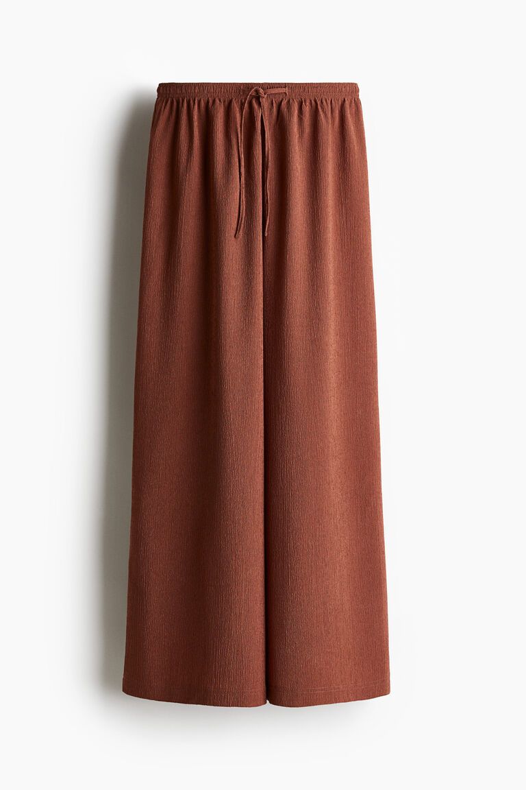 Textured jersey drawstring trousers